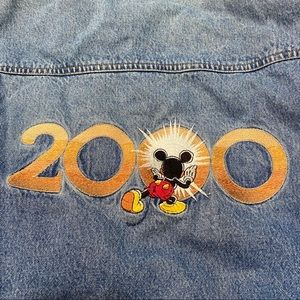 Vtg the Disney store Mickey Mouse 2000 Denim Shirt Jacket Disney World Land XL